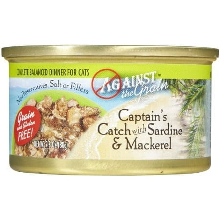 Against the Grain Captain'S Catch Sardine & Mackerel Dinner Wet Cat Food 2.8oz. (Case of 24)