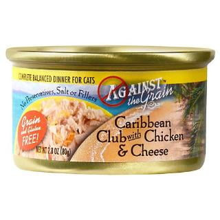 Against the Grain Caribbean Club With Chicken & Cheese Dinner Wet Cat Food 2.8oz. (Case of 24)