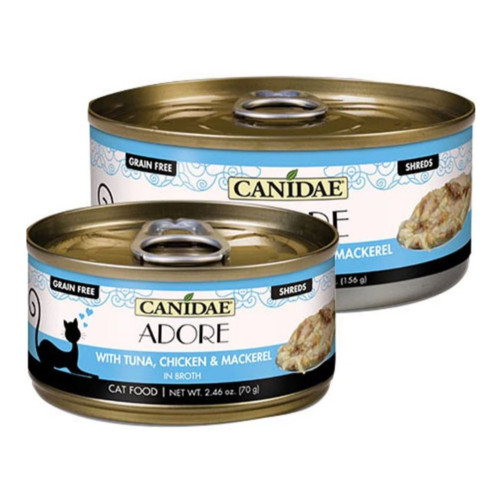 CANIDAE PURE Goodness Canned Cat Food Tuna, Chicken  Mackerel in Broth, 24ea/2.46 oz