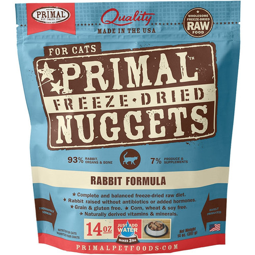 Primal Pet Foods Freeze Dried Food For Cats 14oz Rabbit