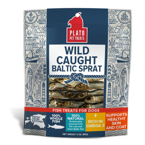 Plato Dog Treats Wild Caught Baltic Sprat 3oz
