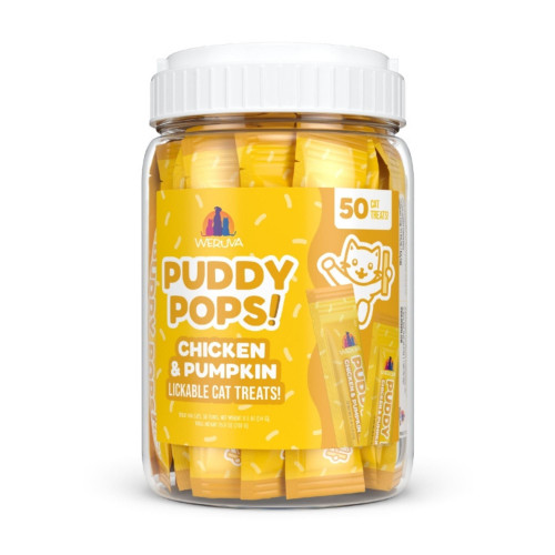 Weruva Cat Puddy Pops Chicken & Pumpkin Lickable Cat Treats 0.5oz. - 50 Count