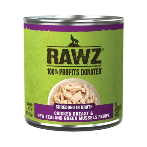 Rawz Shredded Dog Chicken Breast New Zealand Green Mussels 10oz. (Case of 12)