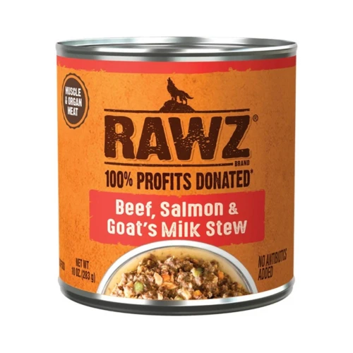Rawz Stew Dog Beef Salmon Goat Milk 10oz. (Case of 12)