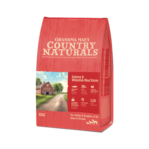 Grandma Maes Country Naturals Salmon and Whitefish Meal Dry Dog Food 4 Lb