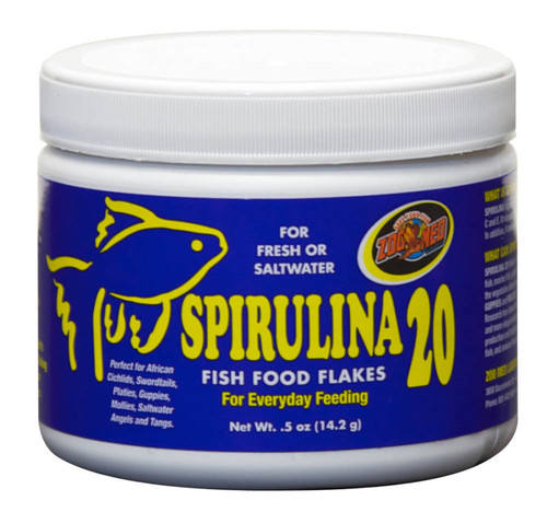 Zoo Med Spirulina 20 Flakes Fish Food 0.5 oz
