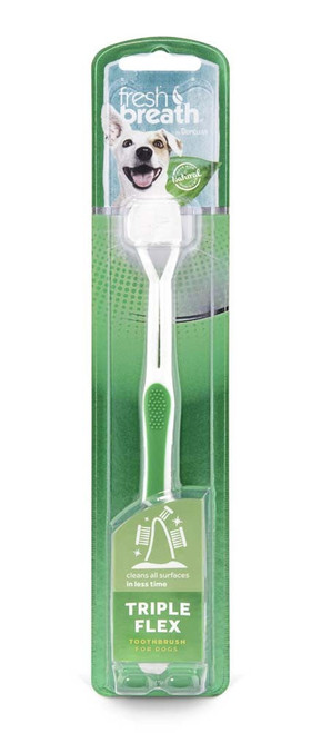 TropiClean Fresh Breath Triple Flex Toothbrush for Large Dogs Black