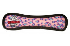 Tuffy Ultimate Bone Pink Leopard Squeaky and Durable Dog Toy