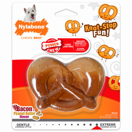 Nylabone Power Chew Pretzel Dog Chew Toy Pretzel Bacon & Peanut Butter 1ea/SMall/Regular (1 ct)