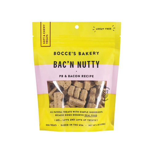 Bocces Bakery Dog Soft and Chewy Bacon Nutty 6Oz