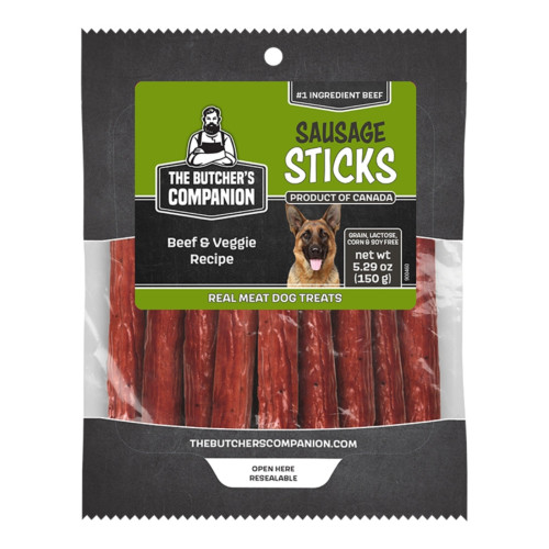 Butcher's Companion Dog Beef & Veg Sausage Sticks 5.29oz.
