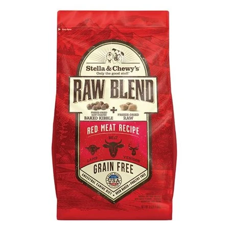 Stella & Chewy's Raw Blend Kibble Grain-Free Red Meat Recipe Dog Food, 3.5 Lb