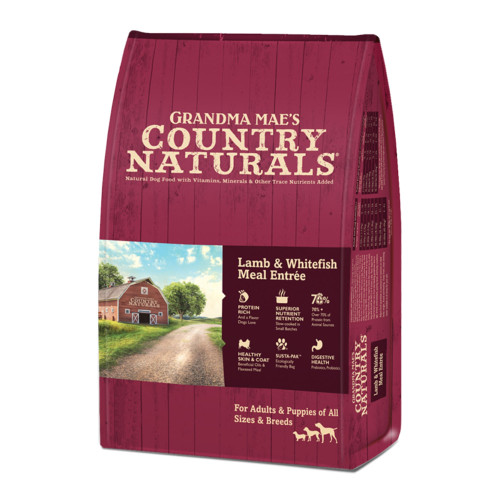 Grandma Maes Country Naturals Lamb and Whitefish Meal Dry Dog Food 4 Lb