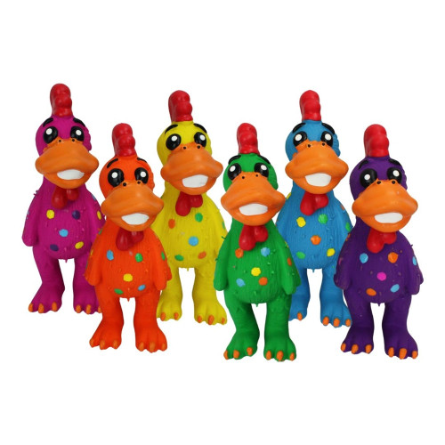 Multipet Globkens Chicken Dog Toy Assorted Mini, 5.6 In
