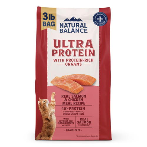 Natural Balance Pet Foods Ultra Protein Dry Cat Food Salmon & Chicken, 1ea/3 lb