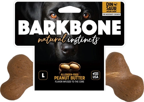 Pet Qwerks  Dinosaur Barkbone Peanut Butter Large