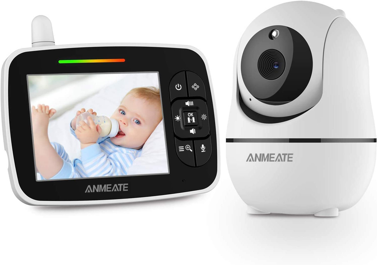 Baby Monitor with Remote Pan-Tilt-Zoom Camera, 3.5” Large Display