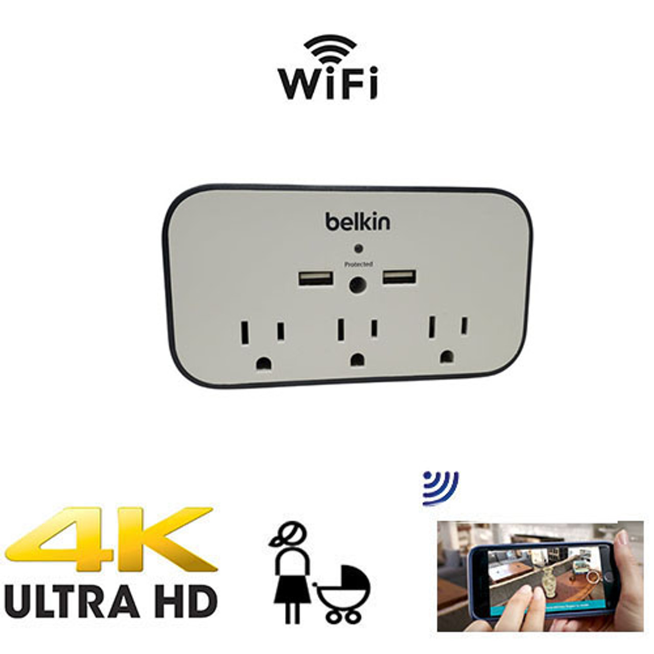 4K Smart Plug Wi-F Surveillance Camera