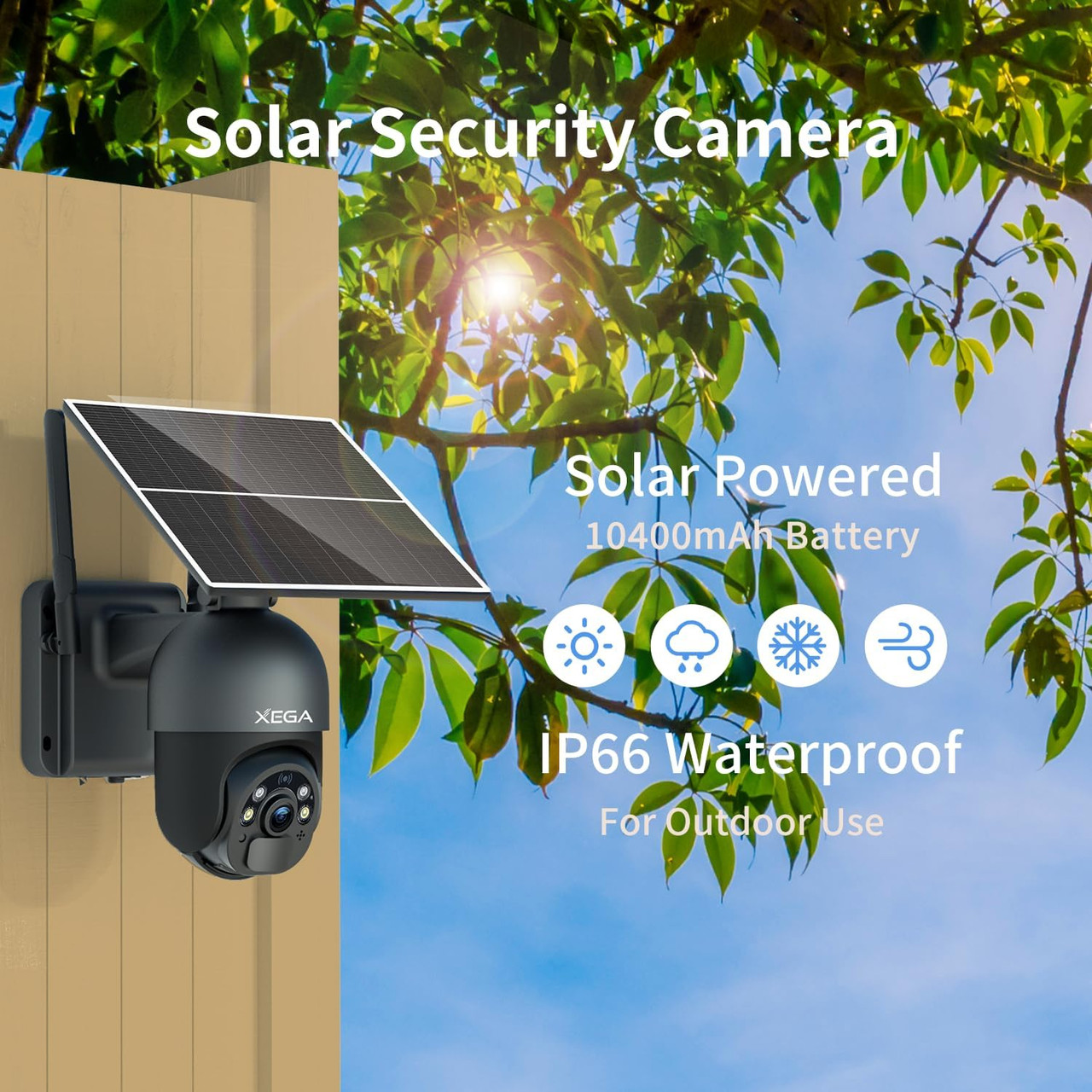 4G LTE Cellular Security Camera Outdoor Solar Camera Wireless, 2K