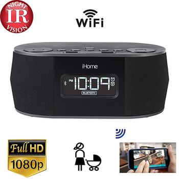 iHome Clock Radio Nanny Camera - Night Vision W/ Wireless Streaming Video/ Mobile Viewing/SD Card Recording 