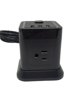 4K UHD WiFI Desktop Black Surge Protector Outlet Tap USB Charger Security Camera