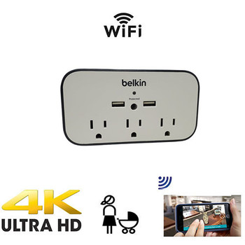 UHD 4K WiFI Surge Protector Outlet Tap USB Charger Security Camera