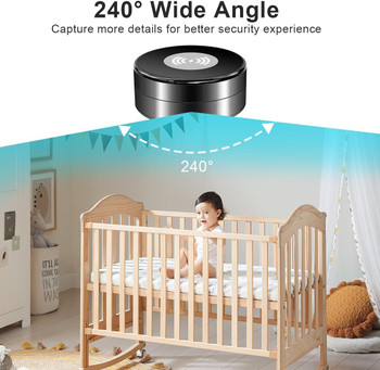 WiFi 108pp HD With Wireless Charger, Motion Activated, Nanny Security Camera With 160°Viewing Angle