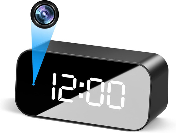  4K WiFi Security Camera Built Into Alarm Clock‑Style Housing 