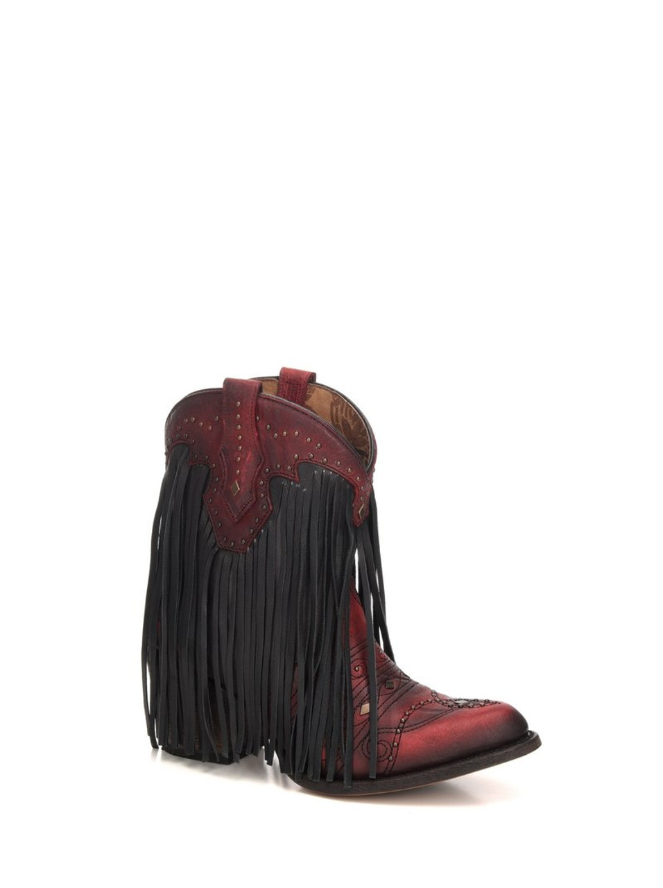 corral fringe leather western boot