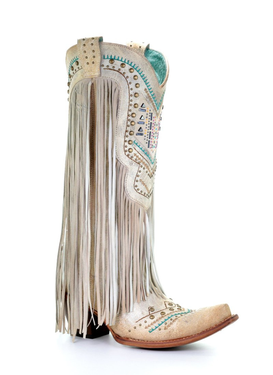 womens corral boots with fringe