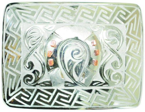 Hebilla Charra De Acero Inoxidable Grabado