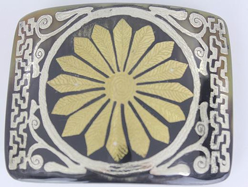 Western Buckle With Flower Design