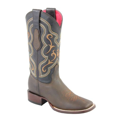 Quincy Tobacco Wide Square Toe Cowgirl Boots