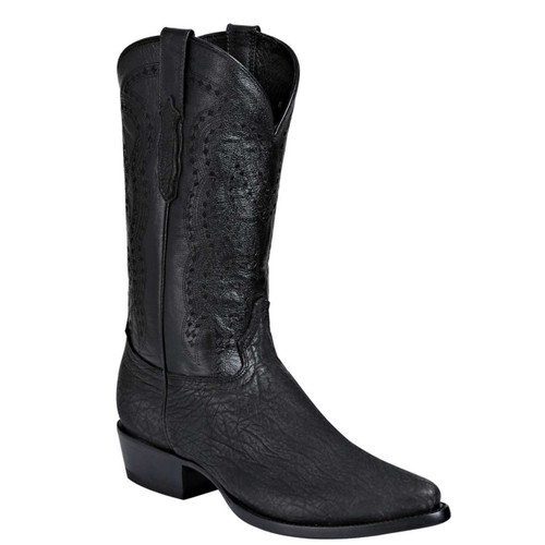 El General Men's Bull Shoulder Black Cowboy Boots