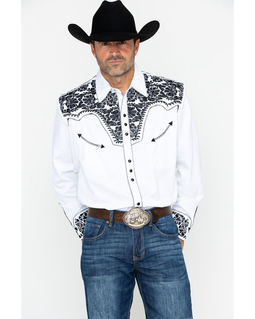 Scully Men's Western Woven Gunfighter Long Sleeve Shirt