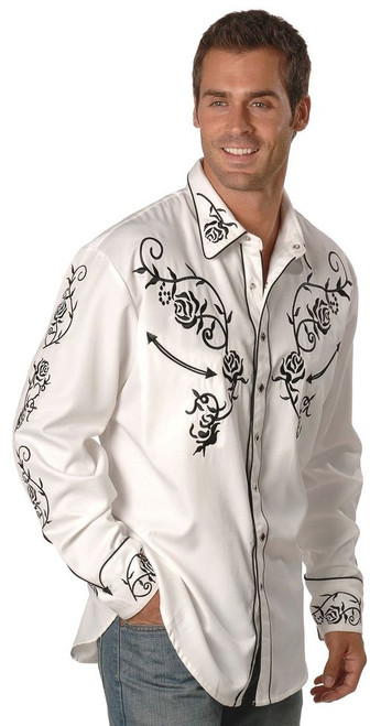 Scully Floral Embroidered Vintage Western Shirt