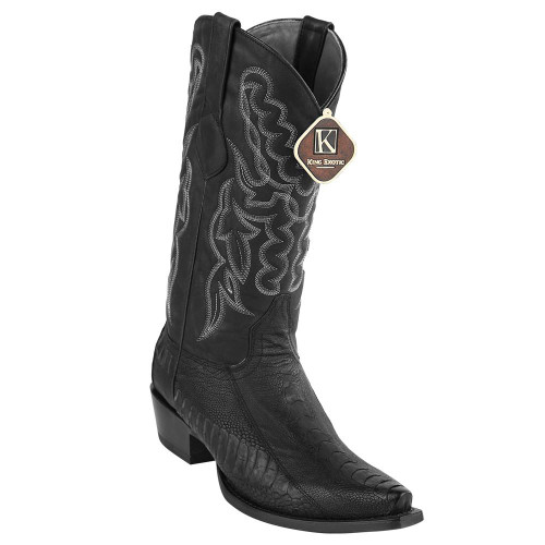 King Exotic Men's Ostrich Grasso Western Snip Toe Boots