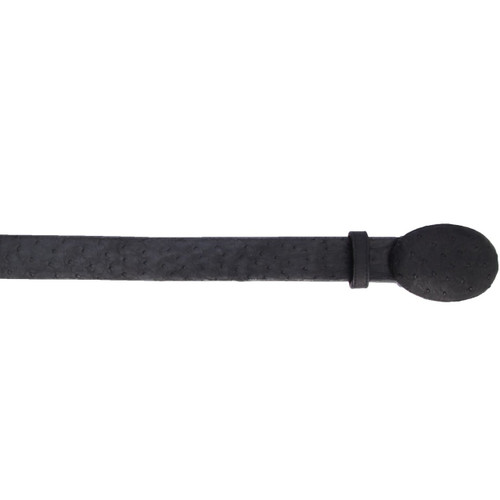 Men's Black Greasy Finish Ostrich Cowboy Belt