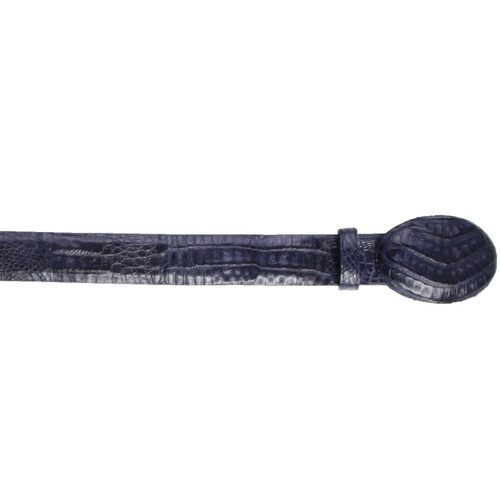 Navy Blue Caiman Belly Cowboy Belt