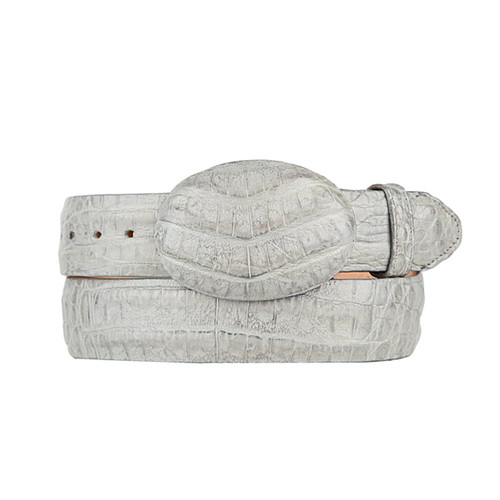 Grey Caiman Belly Cowboy Belt