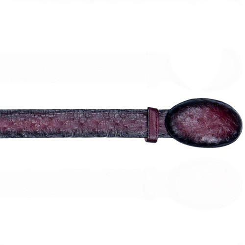 Los Altos Men's Faded Burgundy Ostrich Cowboy Belt