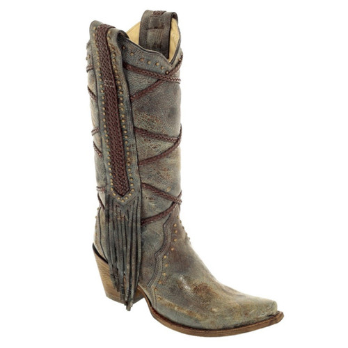 Corral Women’s Braided Overlay and Studs Western Boots
