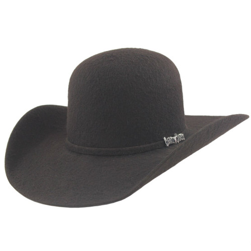 Cuernos Chuecos 10x Chocolate Grizzly Fur Felt Open Crown Cowboy Hat