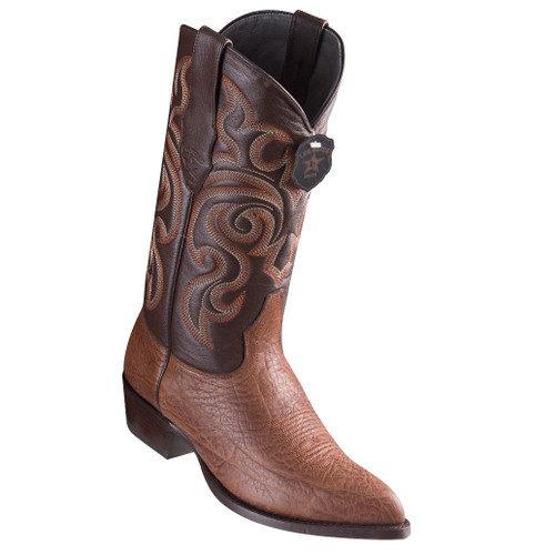 Los Altos Bull Shoulder Brown Cowboy Boots J-Toe