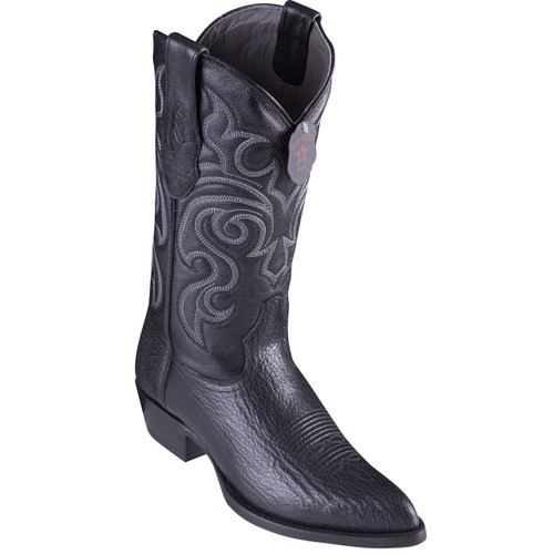 Los Altos Shark Black Cowboy Boots J-Toe