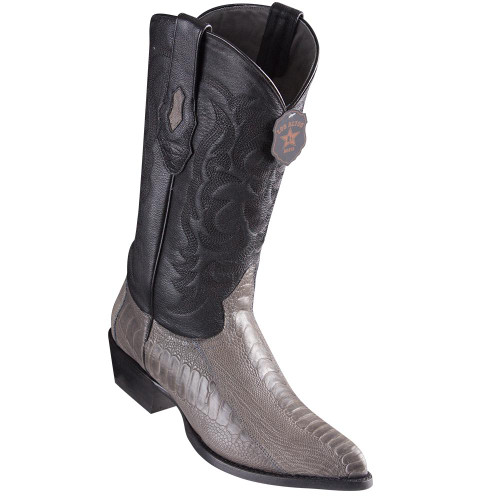 Los Altos J-Toe Ostrich Leg Grey Cowboy Boots
