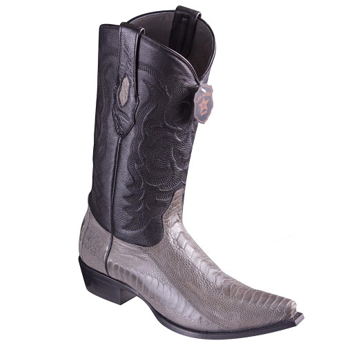 gray ostrich boots