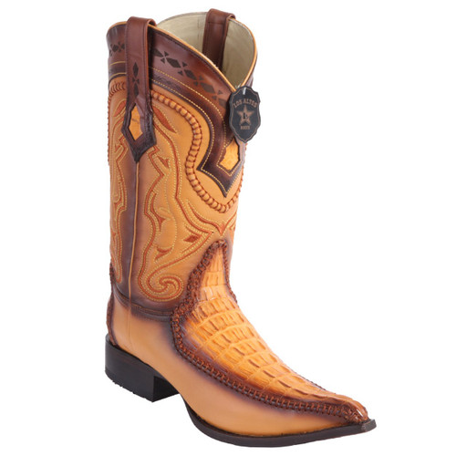 Los Altos Boots Caiman Tail 3x Toe Stitched Boots - Faded Buttercup