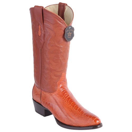 Los Altos Men's Cognac Ostrich Leg J-Toe Cowboy Boot
