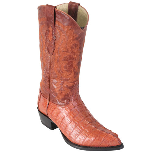 Los Altos Cognac Caiman Tail J-Toe Boot
